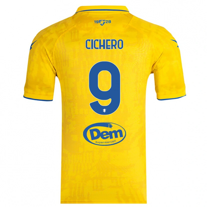 Danxen Heren Alejandro Cichero #9 Geel Blauw Thuisshirt Thuistenue 2025/26 T-Shirt