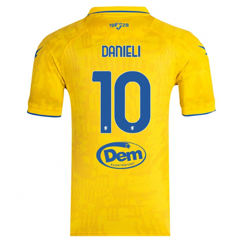 Danxen Heren Alessio Danieli #10 Geel Blauw Thuisshirt Thuistenue 2025/26 T-Shirt