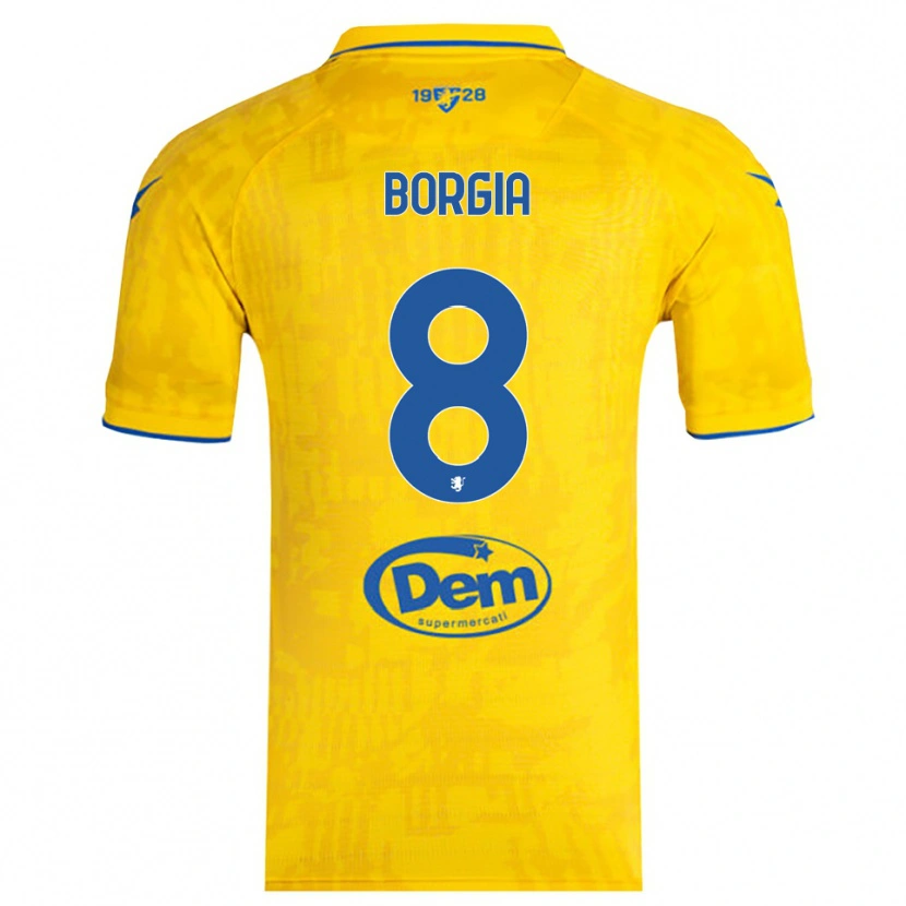 Danxen Heren Ferdinando Borgia #8 Geel Blauw Thuisshirt Thuistenue 2025/26 T-Shirt