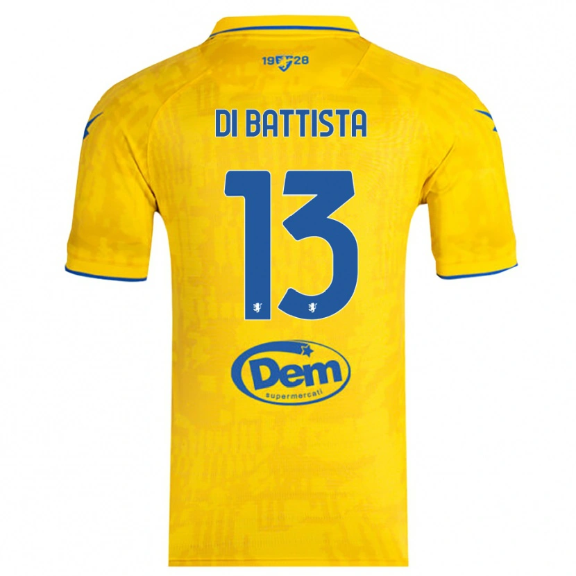 Danxen Heren Cristiano Di Battista #13 Geel Blauw Thuisshirt Thuistenue 2025/26 T-Shirt