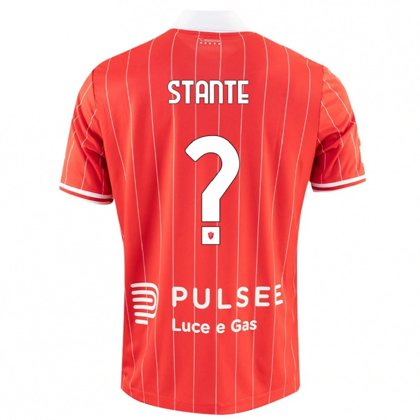 Danxen Heren Edoardo Stante #0 Rood Wit Thuisshirt Thuistenue 2025/26 T-Shirt
