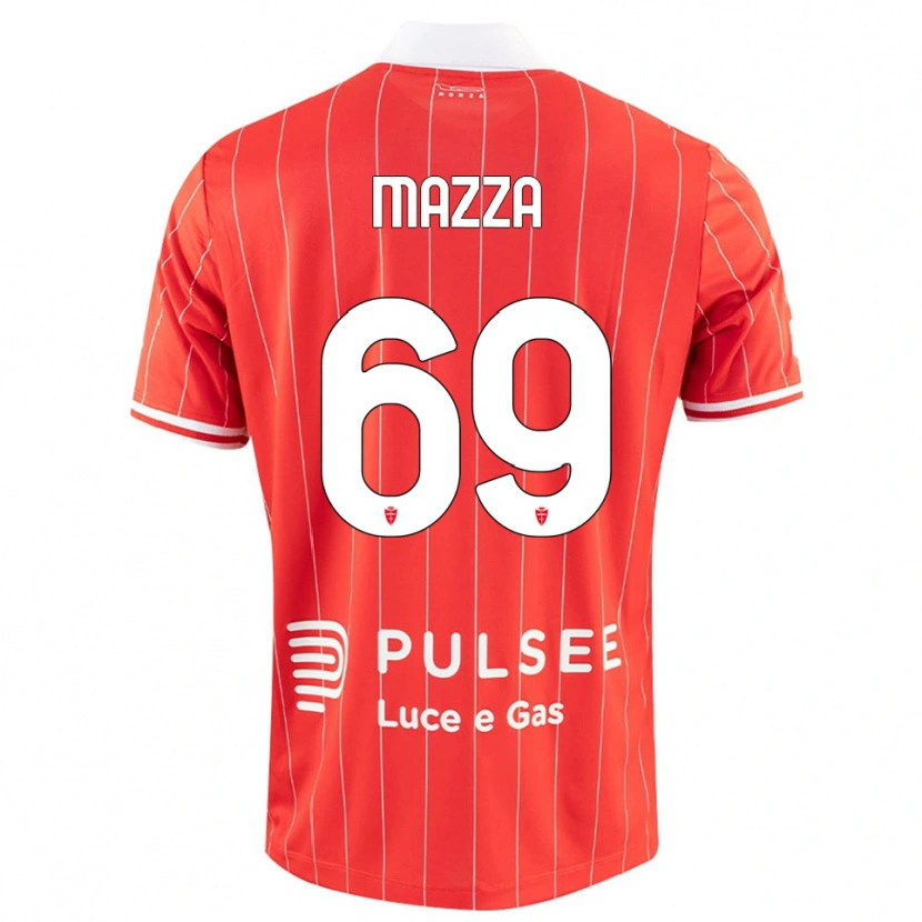 Danxen Heren Andrea Mazza #69 Rood Wit Thuisshirt Thuistenue 2025/26 T-Shirt