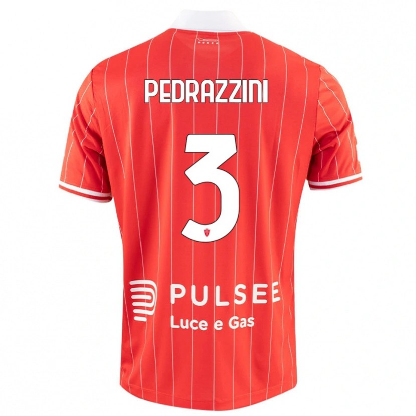 Danxen Heren Carlo Pedrazzini #3 Rood Wit Thuisshirt Thuistenue 2025/26 T-Shirt