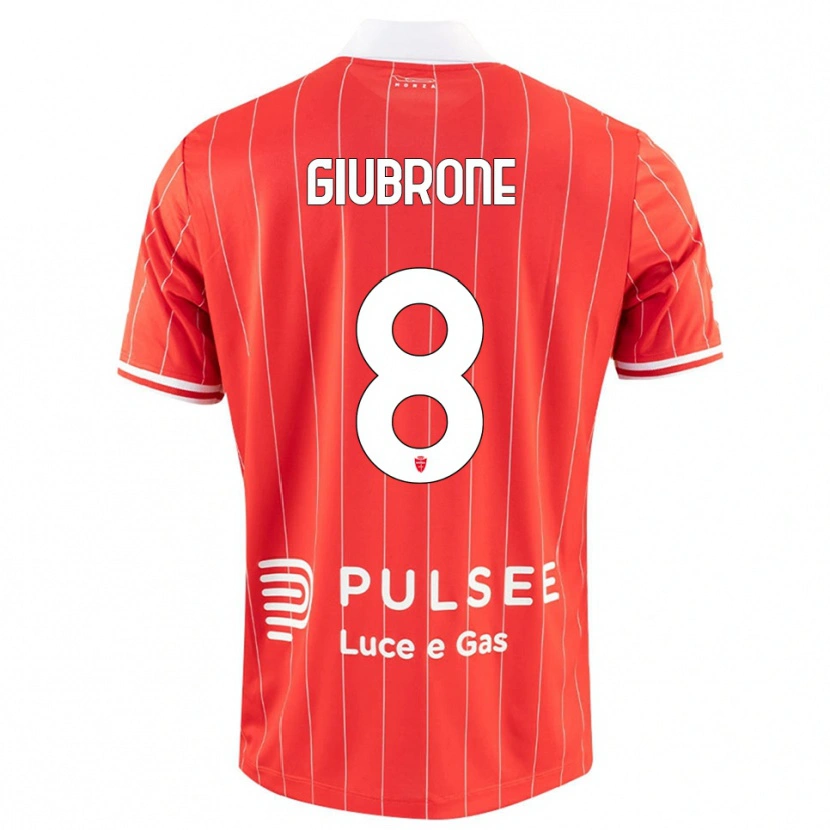 Danxen Heren Mario Giubrone #8 Rood Wit Thuisshirt Thuistenue 2025/26 T-Shirt