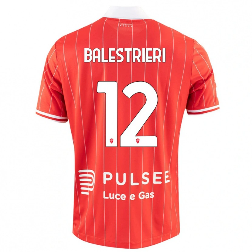 Danxen Heren Alessandro Balestrieri #12 Rood Wit Thuisshirt Thuistenue 2025/26 T-Shirt