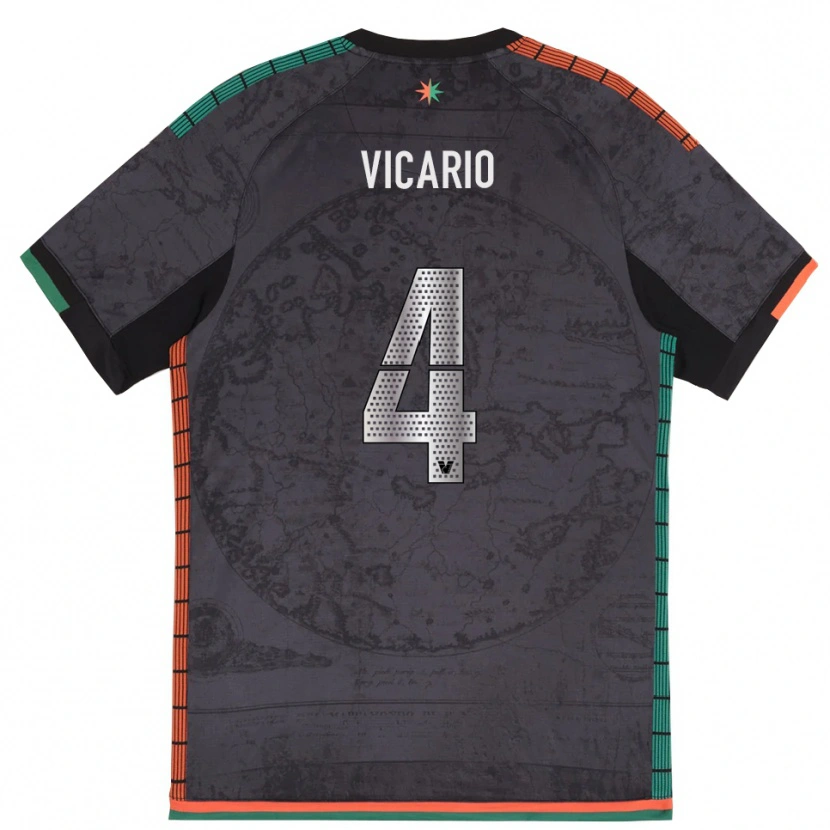 Danxen Heren Brando Vicario #4 Donkergrijs Thuisshirt Thuistenue 2025/26 T-Shirt
