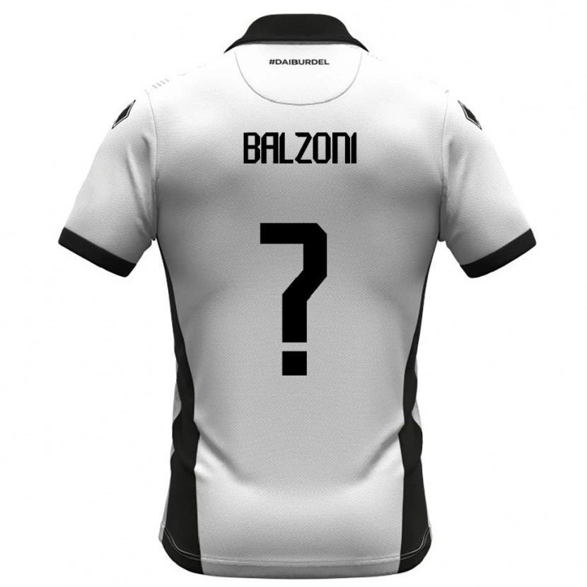 Danxen Heren Mattia Balzoni #0 Wit Zwart Oranje Thuisshirt Thuistenue 2025/26 T-Shirt