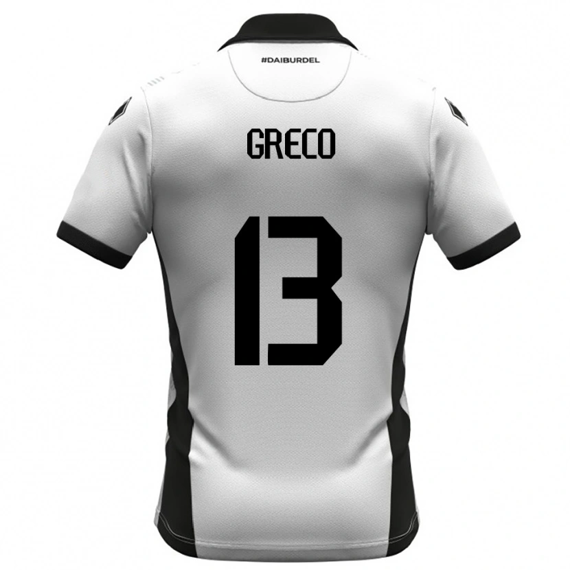 Danxen Heren Nicolò Greco #13 Wit Zwart Oranje Thuisshirt Thuistenue 2025/26 T-Shirt