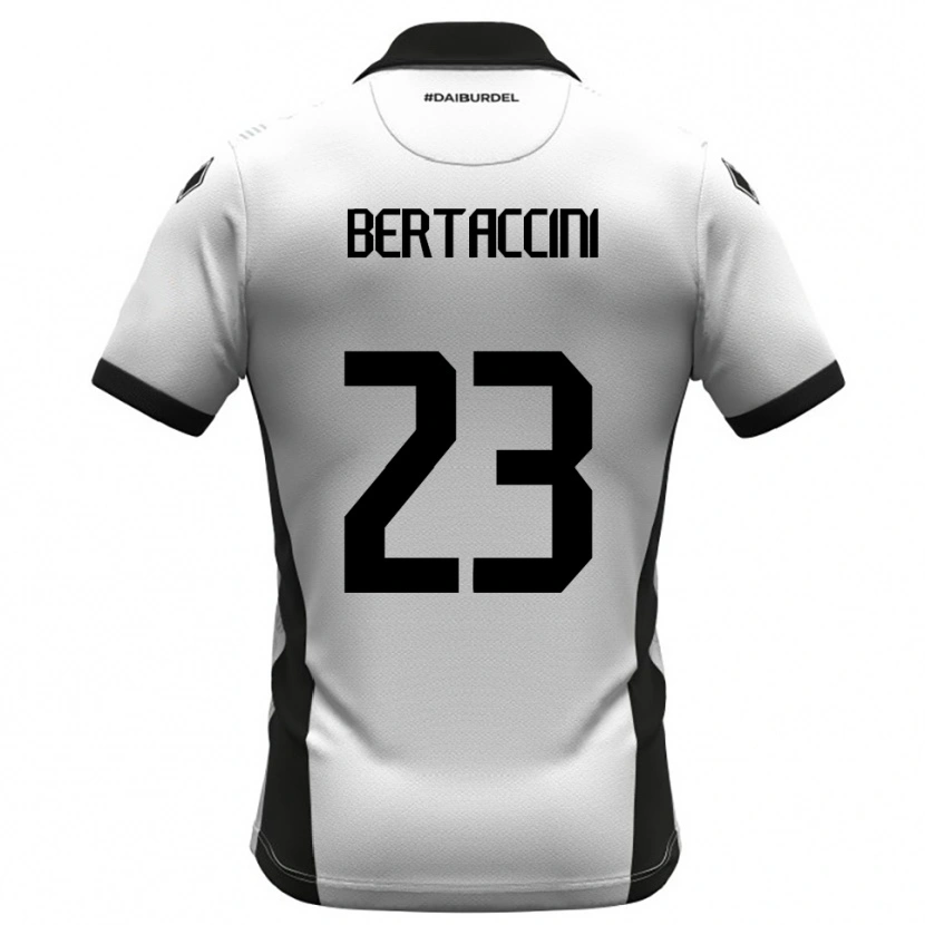 Danxen Heren Filippo Bertaccini #23 Wit Zwart Oranje Thuisshirt Thuistenue 2025/26 T-Shirt