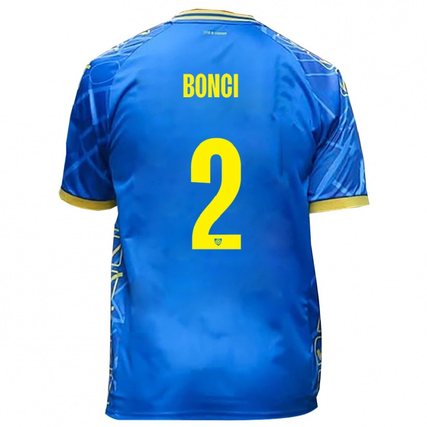 Danxen Heren Alberto Bonci #2 Hemelsblauw Geel Thuisshirt Thuistenue 2025/26 T-Shirt