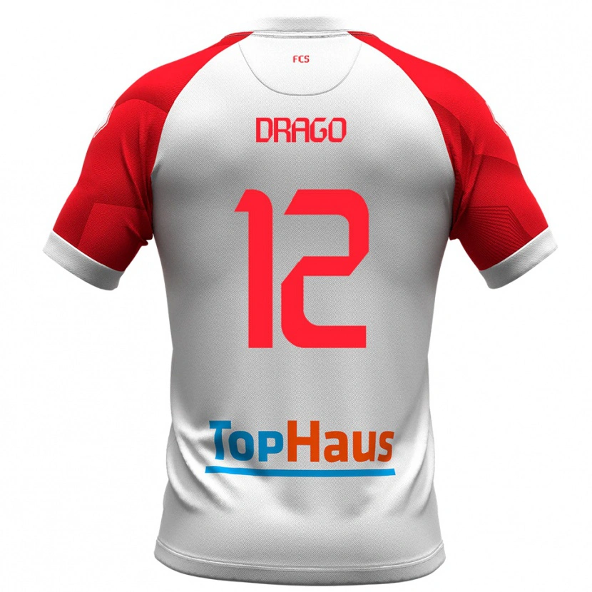 Danxen Heren Giacomo Drago #12 Wit Rood Thuisshirt Thuistenue 2025/26 T-Shirt