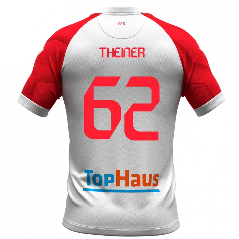 Danxen Heren Daniel Theiner #62 Wit Rood Thuisshirt Thuistenue 2025/26 T-Shirt