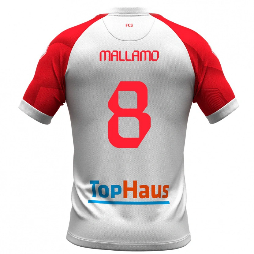 Danxen Heren Alessandro Mallamo #8 Wit Rood Thuisshirt Thuistenue 2025/26 T-Shirt