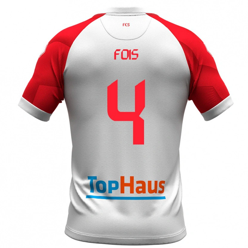 Danxen Heren Daniel Fois #4 Wit Rood Thuisshirt Thuistenue 2025/26 T-Shirt