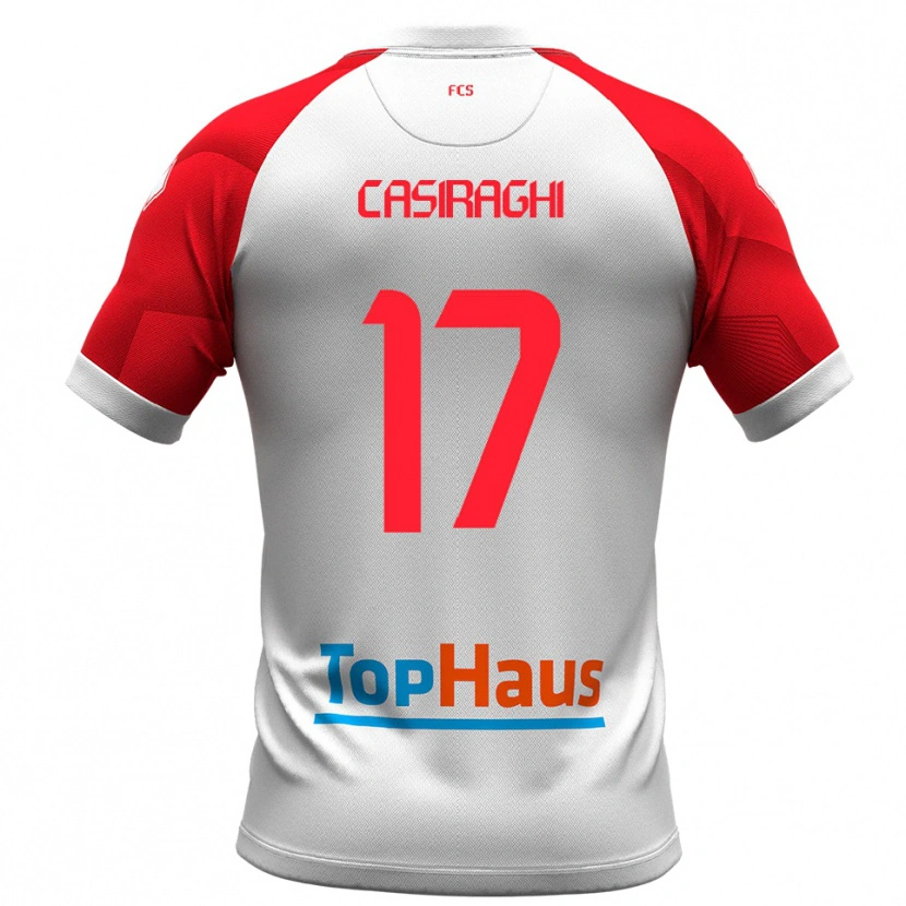 Danxen Heren Daniele Casiraghi #17 Wit Rood Thuisshirt Thuistenue 2025/26 T-Shirt