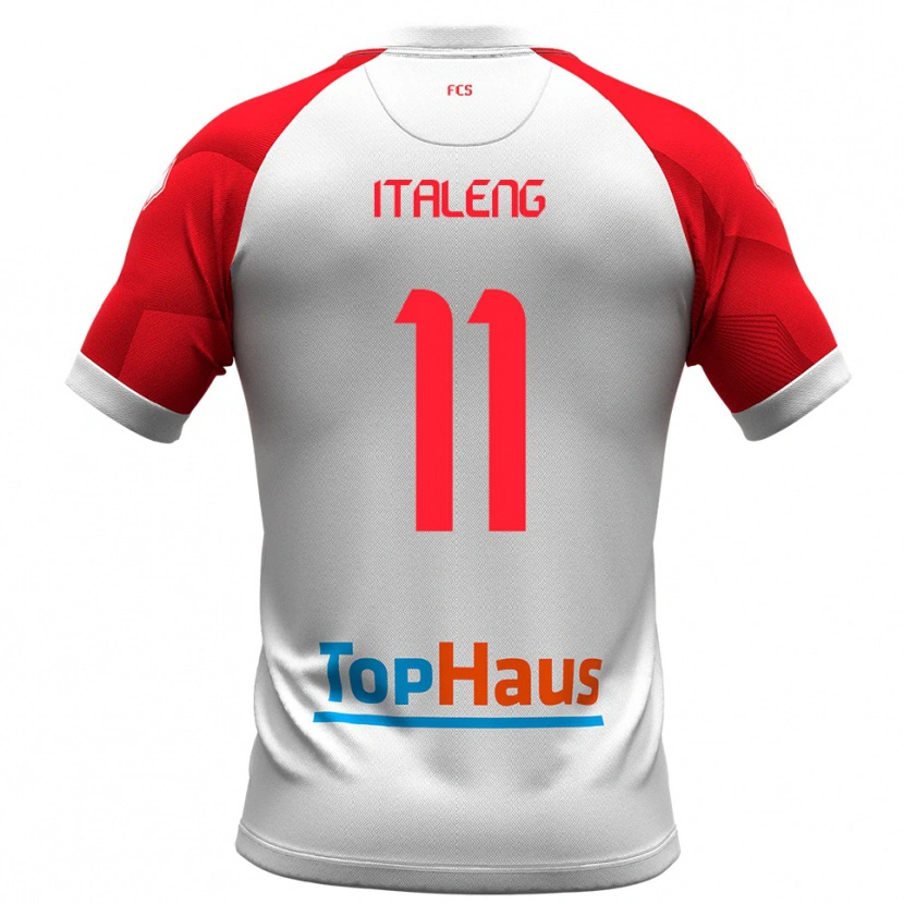 Danxen Heren Jonathan Italeng #11 Wit Rood Thuisshirt Thuistenue 2025/26 T-Shirt