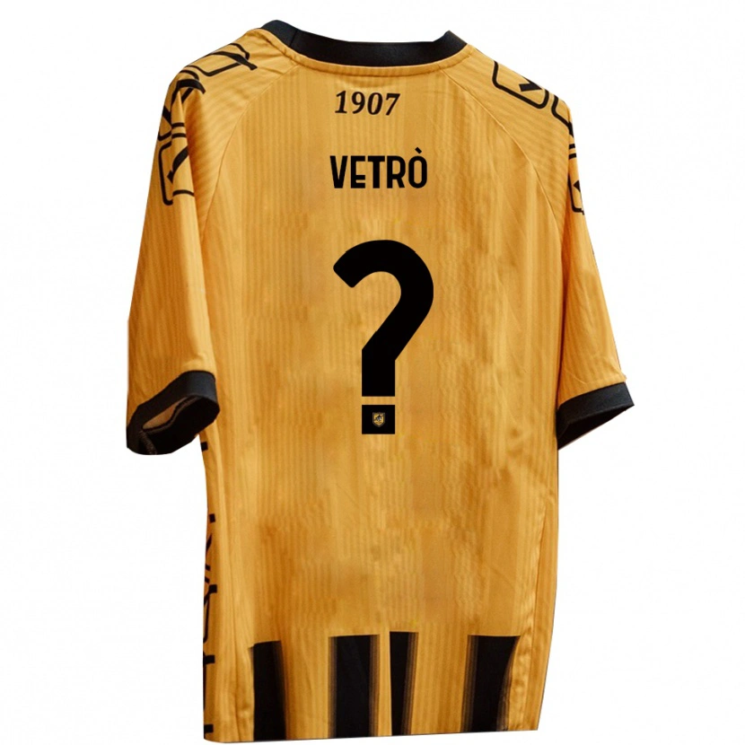 Danxen Heren Antonio Vetrò #0 Geel Zwart Thuisshirt Thuistenue 2025/26 T-Shirt