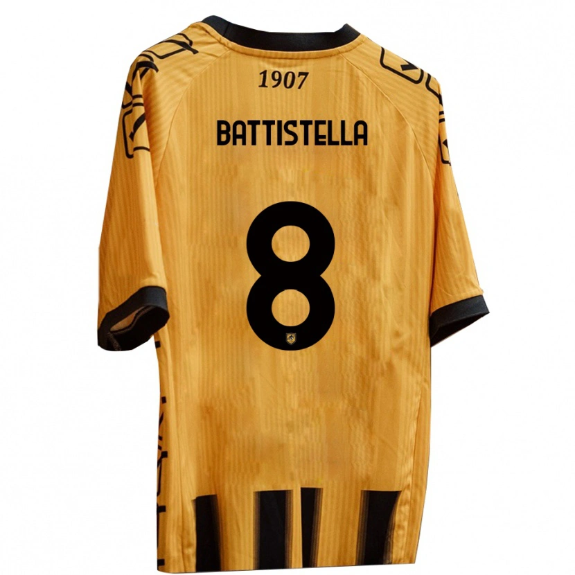 Danxen Heren Thomas Battistella #8 Geel Zwart Thuisshirt Thuistenue 2025/26 T-Shirt