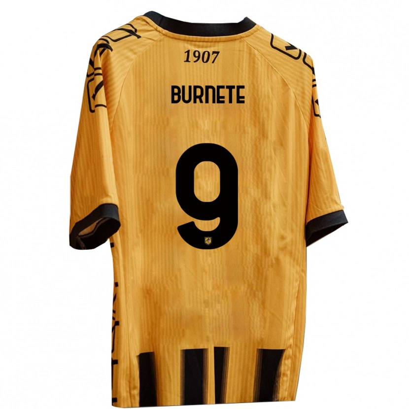 Danxen Heren Rareș Burnete #9 Geel Zwart Thuisshirt Thuistenue 2025/26 T-Shirt