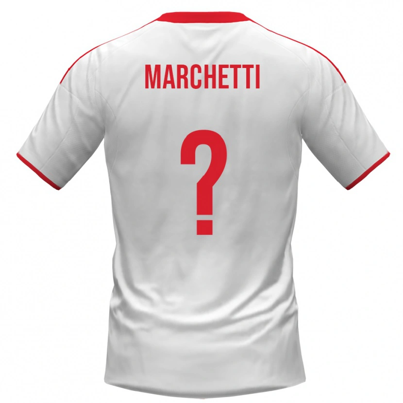 Danxen Heren Francesco Marchetti #0 Wit Rood Thuisshirt Thuistenue 2025/26 T-Shirt