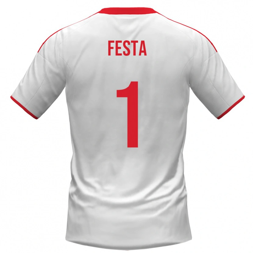 Danxen Heren Marco Festa #1 Wit Rood Thuisshirt Thuistenue 2025/26 T-Shirt