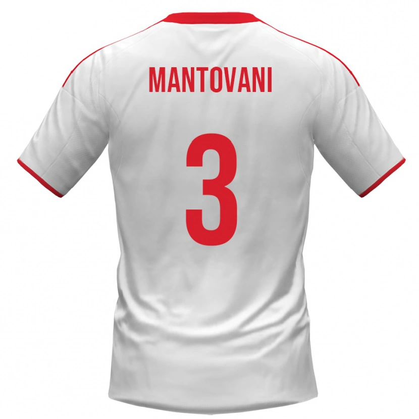 Danxen Heren Valerio Mantovani #3 Wit Rood Thuisshirt Thuistenue 2025/26 T-Shirt