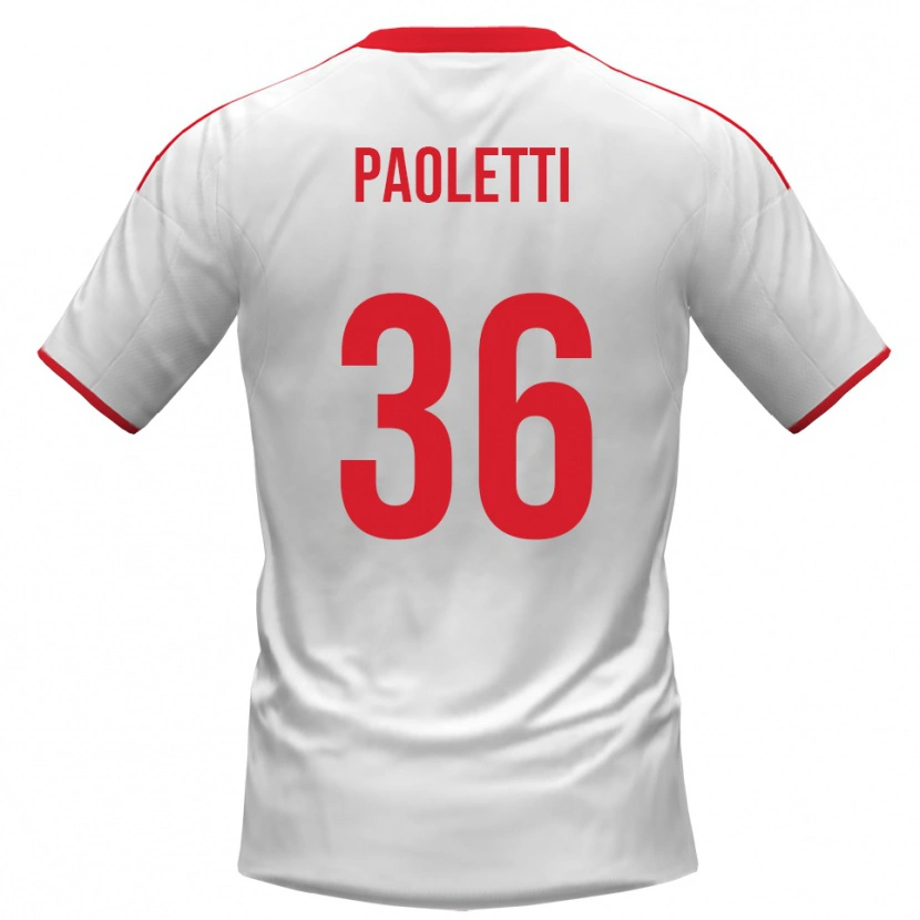Danxen Heren Flavio Paoletti #36 Wit Rood Thuisshirt Thuistenue 2025/26 T-Shirt