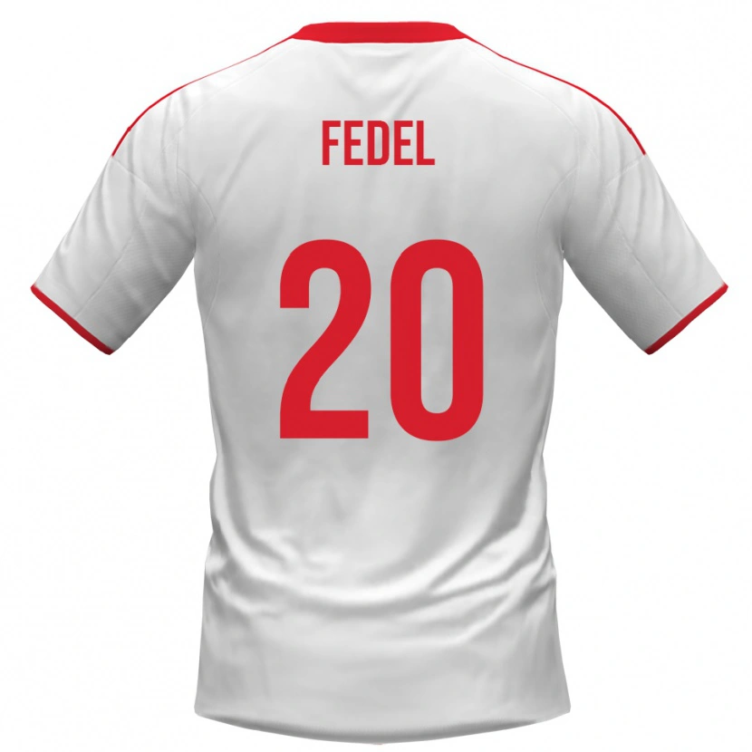 Danxen Heren Giacomo Fedel #20 Wit Rood Thuisshirt Thuistenue 2025/26 T-Shirt
