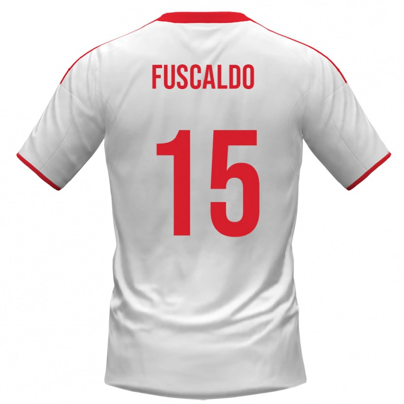 Danxen Heren Manuel Fuscaldo #15 Wit Rood Thuisshirt Thuistenue 2025/26 T-Shirt
