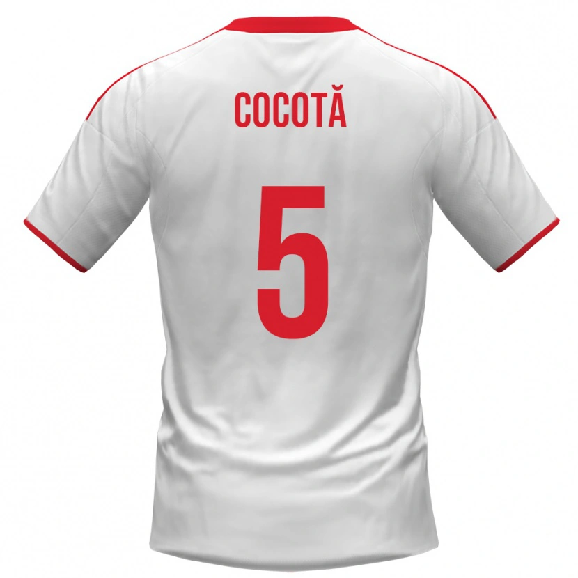 Danxen Heren Dorian Cocotă #5 Wit Rood Thuisshirt Thuistenue 2025/26 T-Shirt