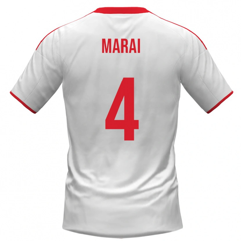 Danxen Heren Cristian Marai #4 Wit Rood Thuisshirt Thuistenue 2025/26 T-Shirt