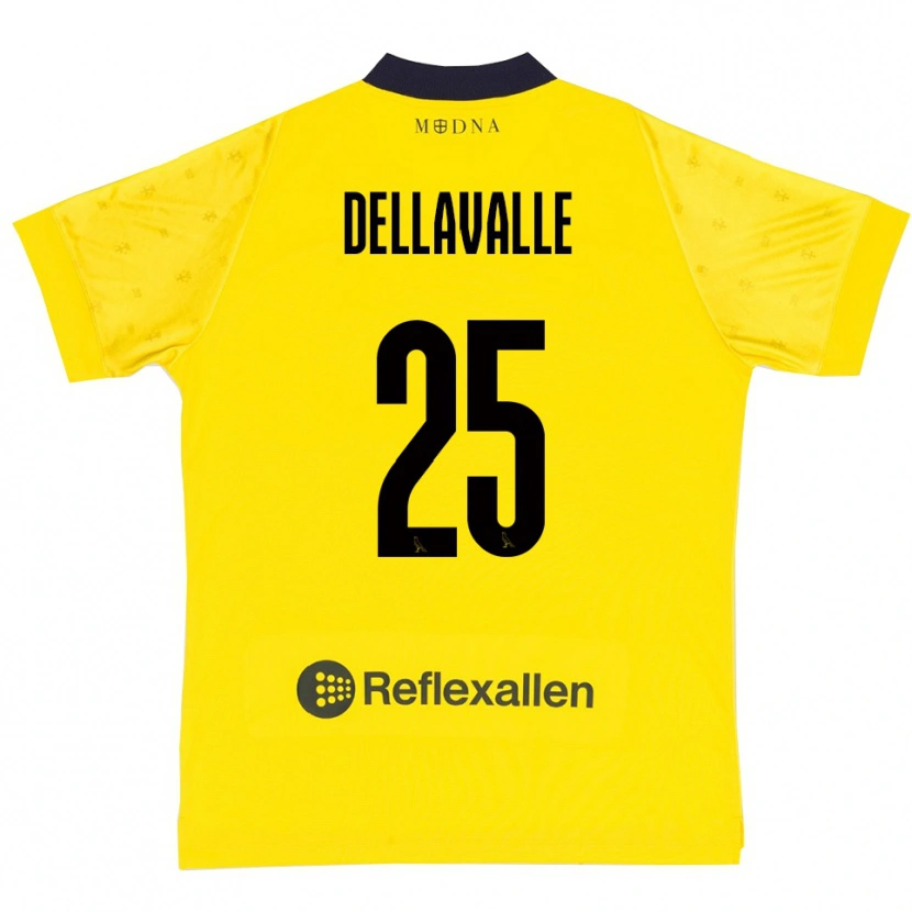 Danxen Heren Alessandro Dellavalle #25 Geel Donkerblauw Thuisshirt Thuistenue 2025/26 T-Shirt