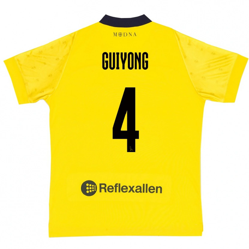 Danxen Heren Franck Guiyong #4 Geel Donkerblauw Thuisshirt Thuistenue 2025/26 T-Shirt