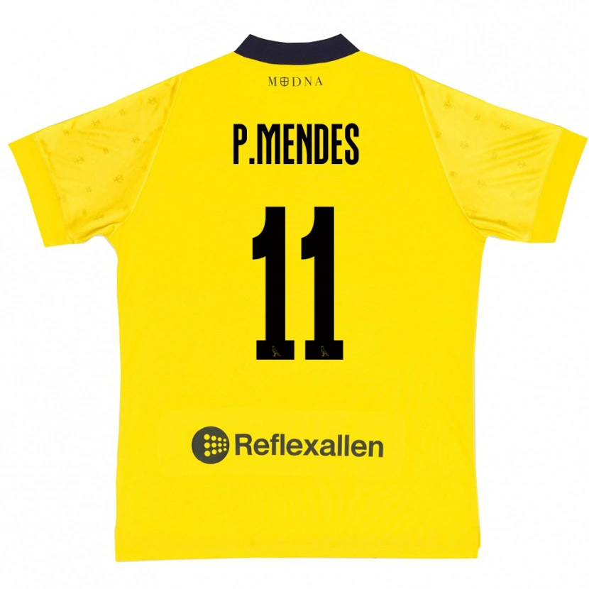 Danxen Heren Pedro Mendes #11 Geel Donkerblauw Thuisshirt Thuistenue 2025/26 T-Shirt