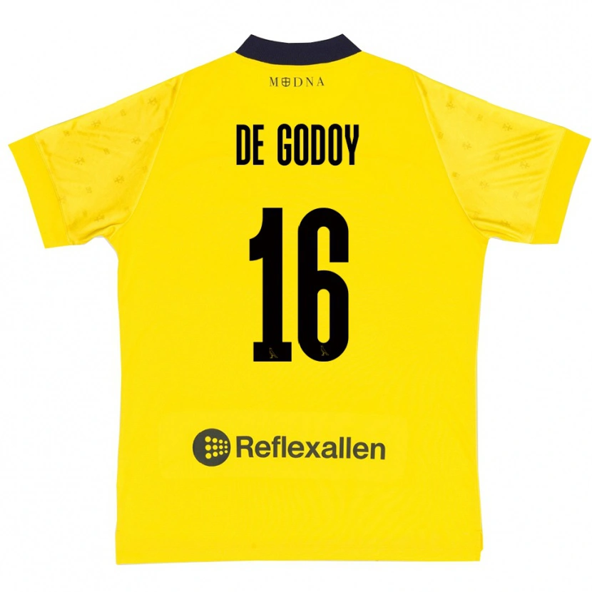 Danxen Heren Patrick Pîrv De Godoy #16 Geel Donkerblauw Thuisshirt Thuistenue 2025/26 T-Shirt