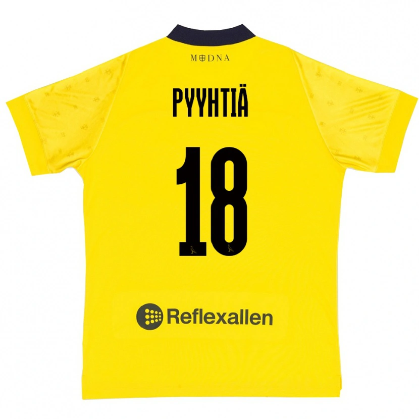 Danxen Heren Niklas Pyyhtiä #18 Geel Donkerblauw Thuisshirt Thuistenue 2025/26 T-Shirt