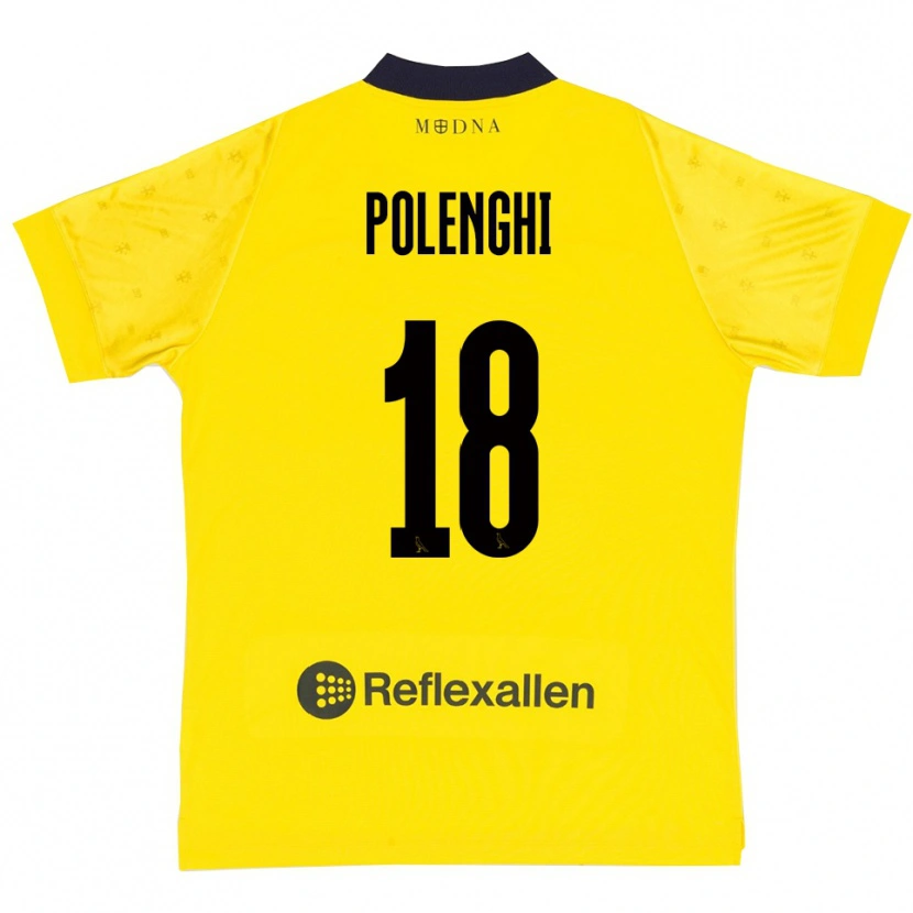 Danxen Heren Damiano Polenghi #18 Geel Donkerblauw Thuisshirt Thuistenue 2025/26 T-Shirt