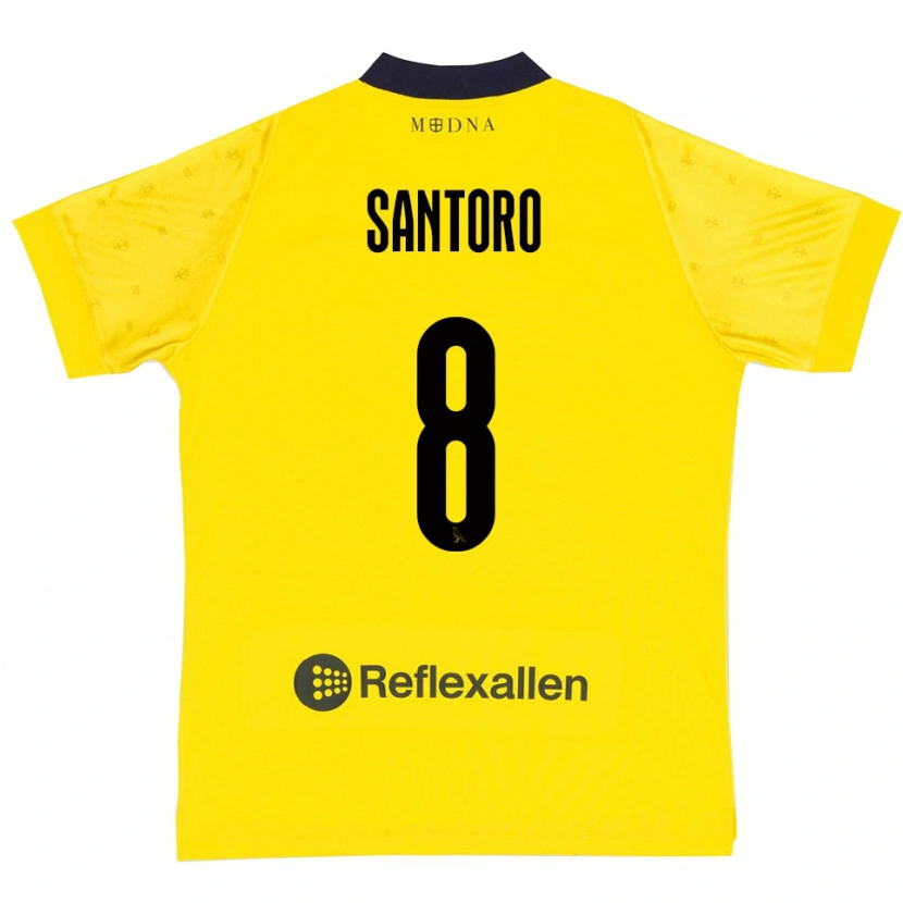 Danxen Heren Simone Santoro #8 Geel Donkerblauw Thuisshirt Thuistenue 2025/26 T-Shirt