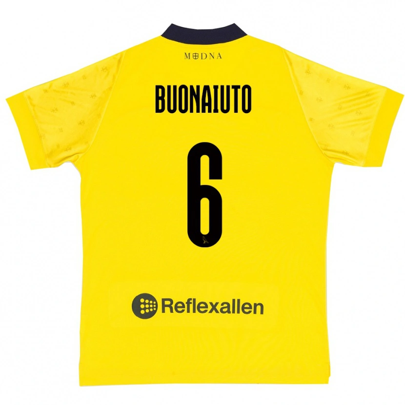 Danxen Heren Alessandro Buonaiuto #6 Geel Donkerblauw Thuisshirt Thuistenue 2025/26 T-Shirt