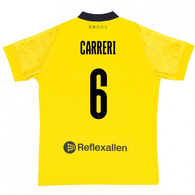 Danxen Heren Carlo Carreri #6 Geel Donkerblauw Thuisshirt Thuistenue 2025/26 T-Shirt