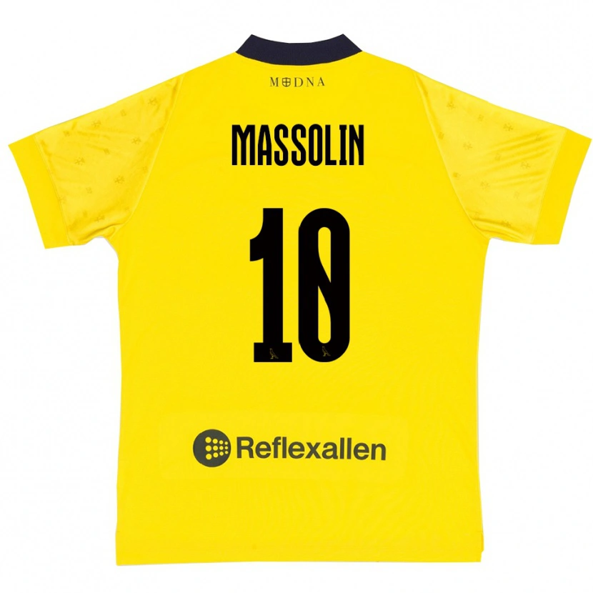 Danxen Heren Yanis Massolin #10 Geel Donkerblauw Thuisshirt Thuistenue 2025/26 T-Shirt
