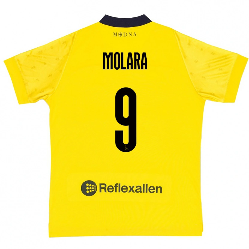Danxen Heren Christian Molara #9 Geel Donkerblauw Thuisshirt Thuistenue 2025/26 T-Shirt