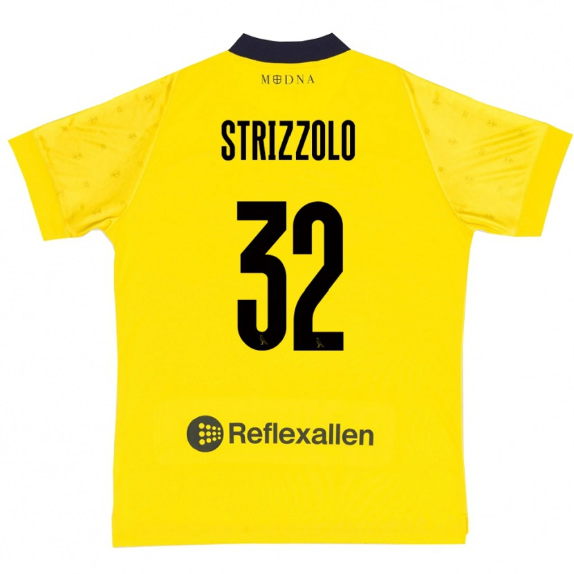 Danxen Heren Luca Strizzolo #32 Geel Donkerblauw Thuisshirt Thuistenue 2025/26 T-Shirt