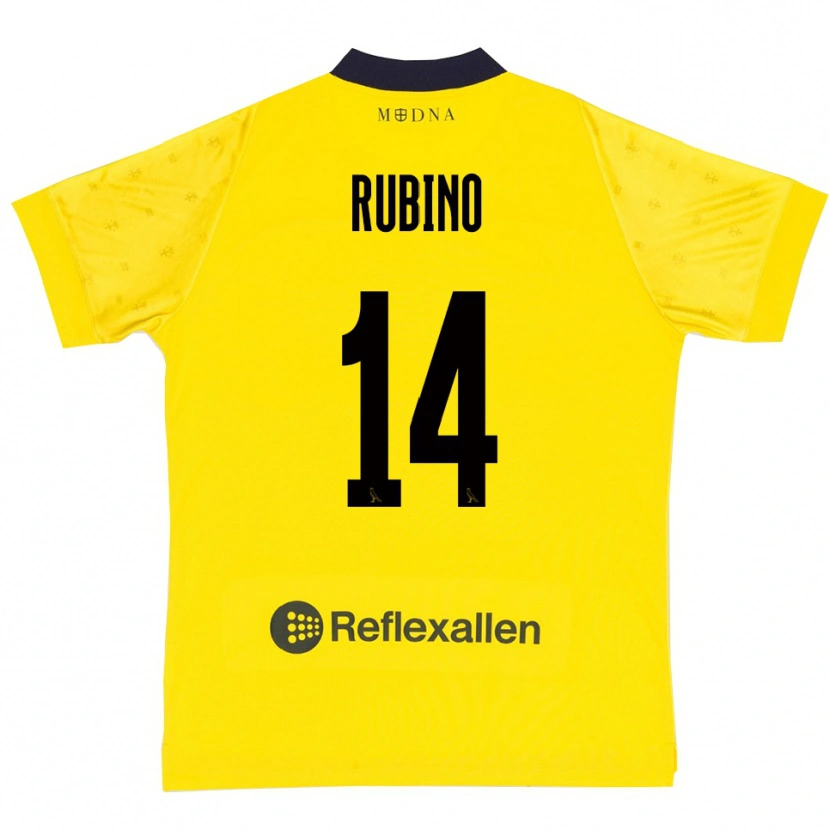 Danxen Heren Lorenzo Rubino #14 Geel Donkerblauw Thuisshirt Thuistenue 2025/26 T-Shirt