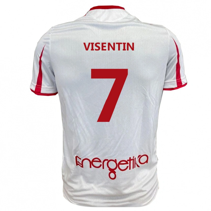 Danxen Heren Filippo Visentin #7 Wit Rood Thuisshirt Thuistenue 2025/26 T-Shirt