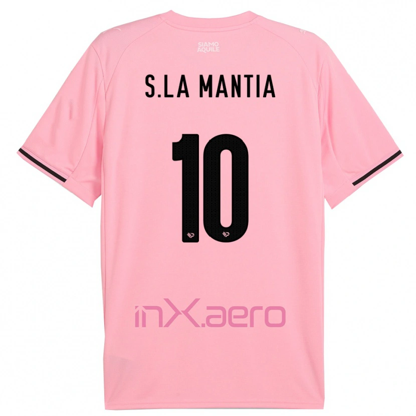 Danxen Heren Samuele La Mantia #10 Roze Zwart Thuisshirt Thuistenue 2025/26 T-Shirt