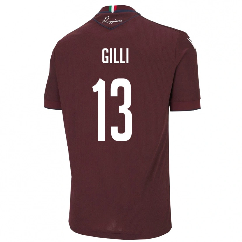 Danxen Heren Alberto Gilli #13 Bourgondië Wit Thuisshirt Thuistenue 2025/26 T-Shirt