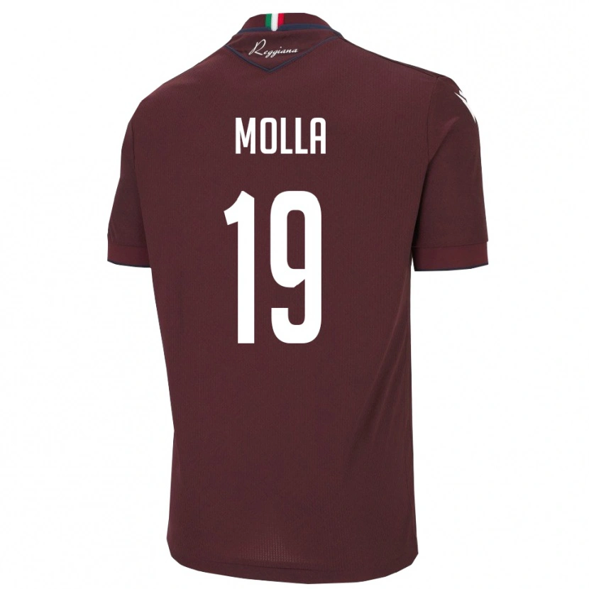 Danxen Heren Cristian Molla #19 Bourgondië Wit Thuisshirt Thuistenue 2025/26 T-Shirt