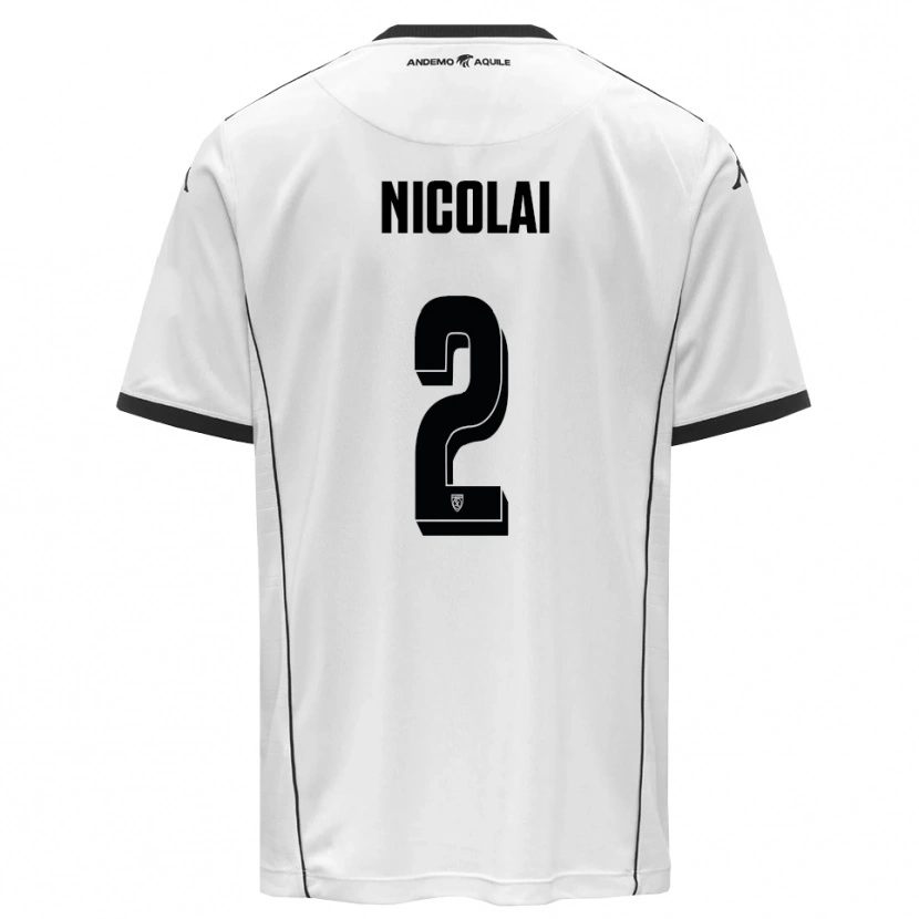 Danxen Heren Gabriele Nicolai #2 Wit Zwart Thuisshirt Thuistenue 2025/26 T-Shirt