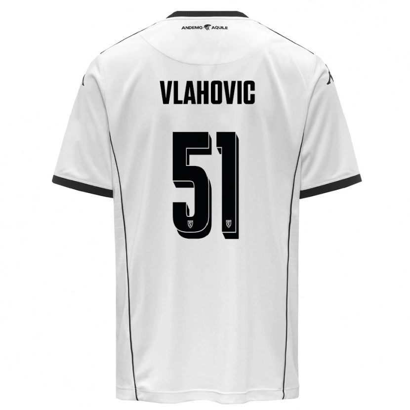 Danxen Heren Vanja Vlahović #51 Wit Zwart Thuisshirt Thuistenue 2025/26 T-Shirt